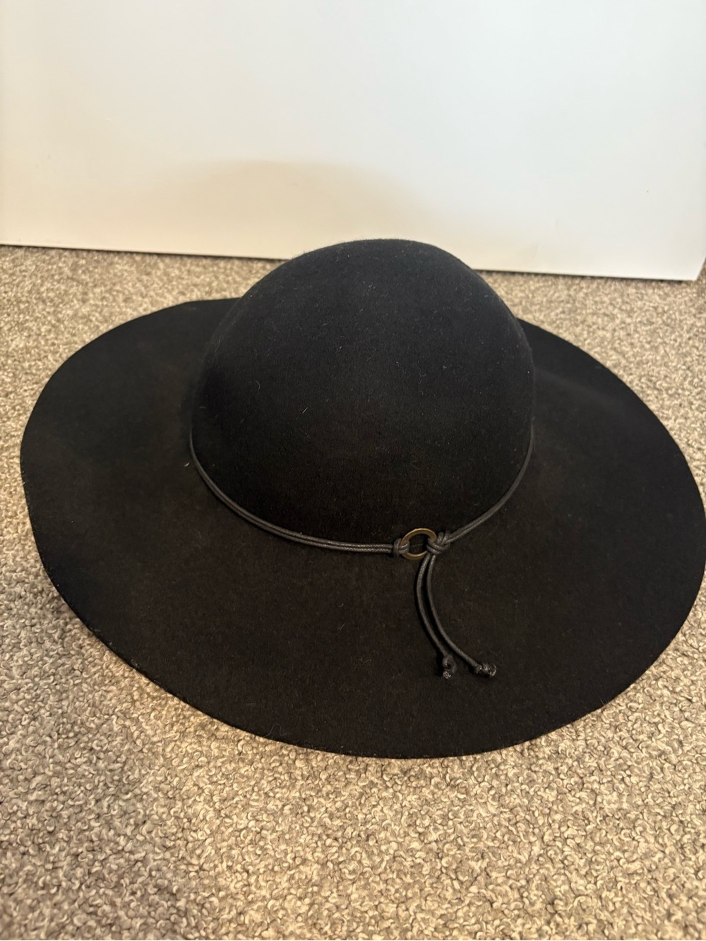C.C Wide Brim Wool Black Floppy Hat - Picture 2 of 9